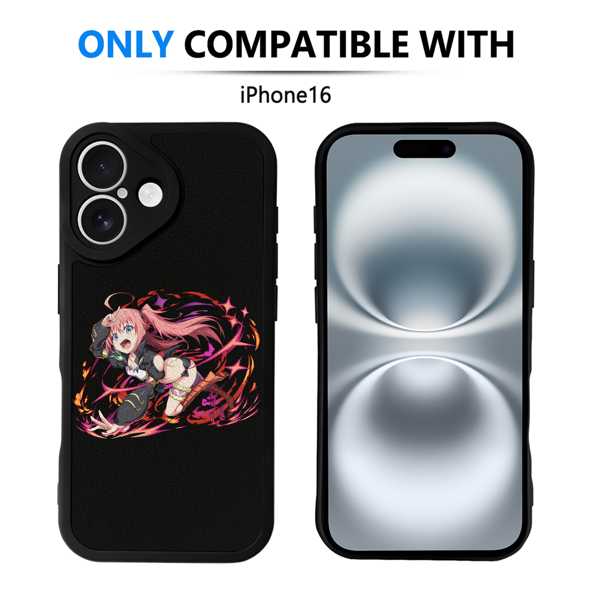 （画像用） 転スラ Regarding Reincarnated to Slime 【iPhone 16シリーズ対応】シリコンスマホケース（レザー調） 材質：シリコン